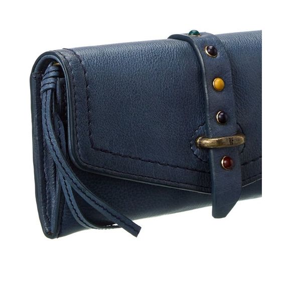 Frye Alessi Studded Leather Continental Wallet, Blue - Picture 3 of 4